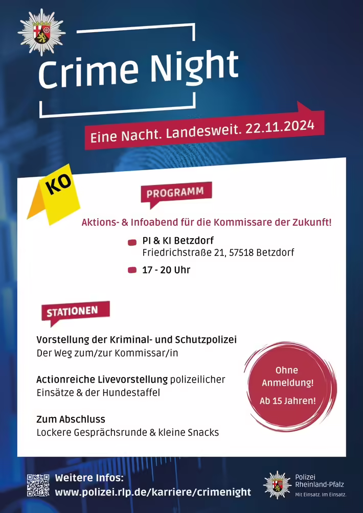 Koblenz: Polizei lädt zur spannenden  Crime Night  am 22. November!