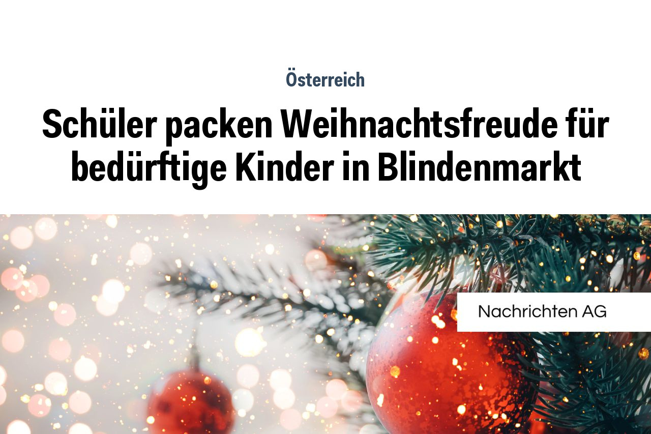 Schüler packen Weihnachtsfreude für bedürftige Kinder in Blindenmarkt