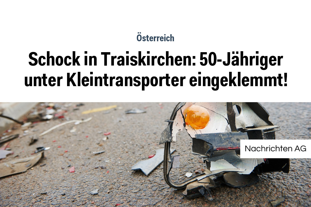 Schock in Traiskirchen: 50-Jähriger unter Kleintransporter eingeklemmt!