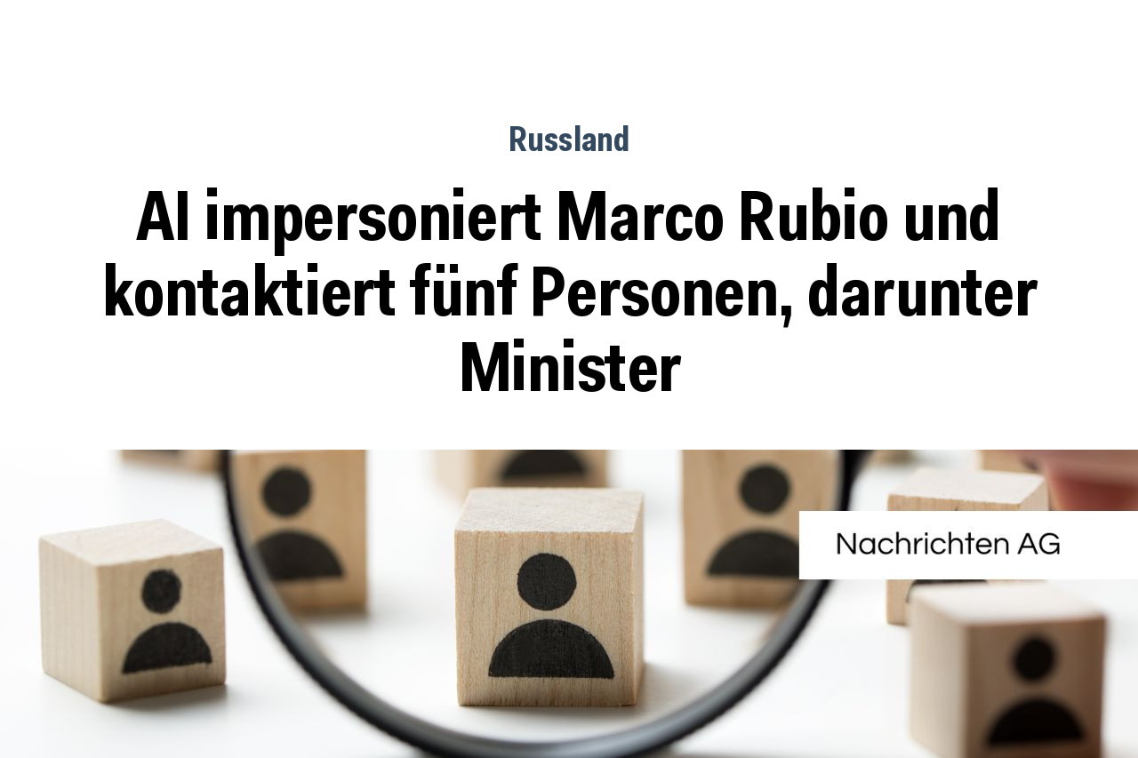AI impersoniert Marco Rubio und kontaktiert fünf Personen, darunter Minister